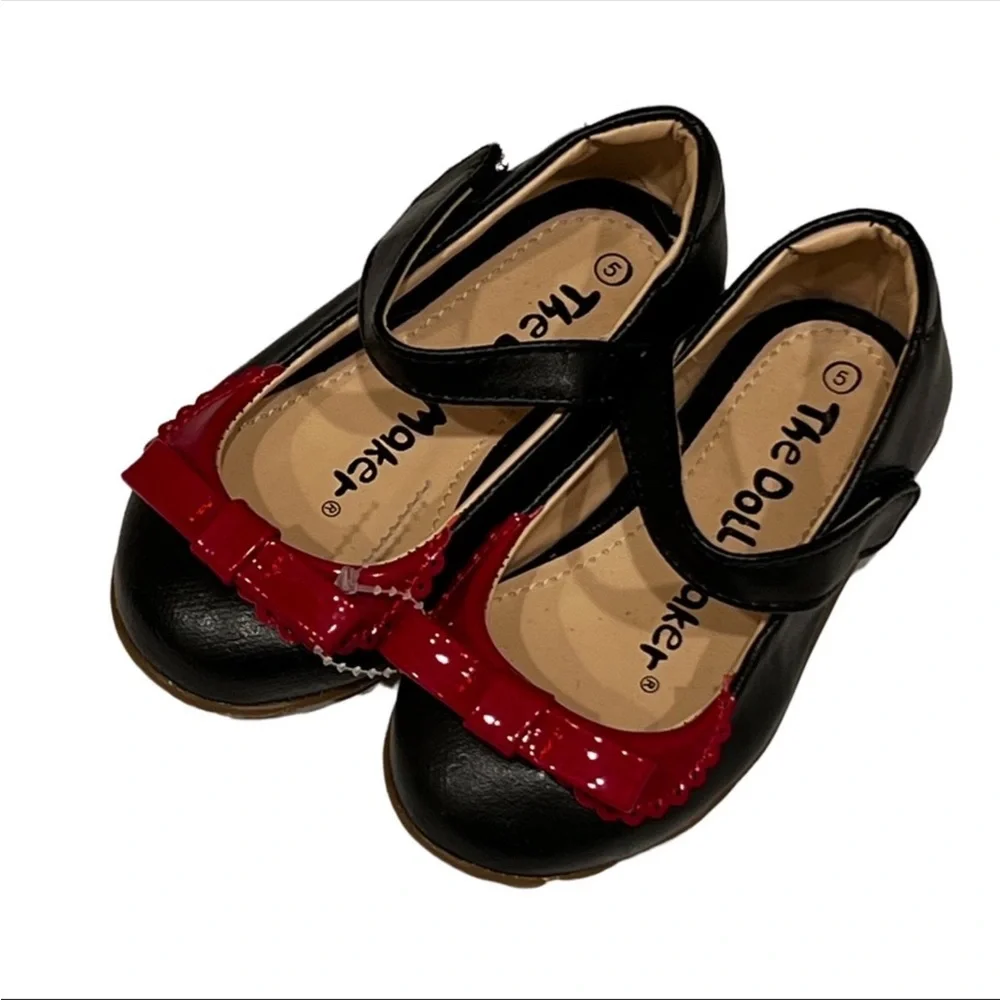 Shoes, The doll maker black and red baby girl shoes. NEW - Picture 2 of 4